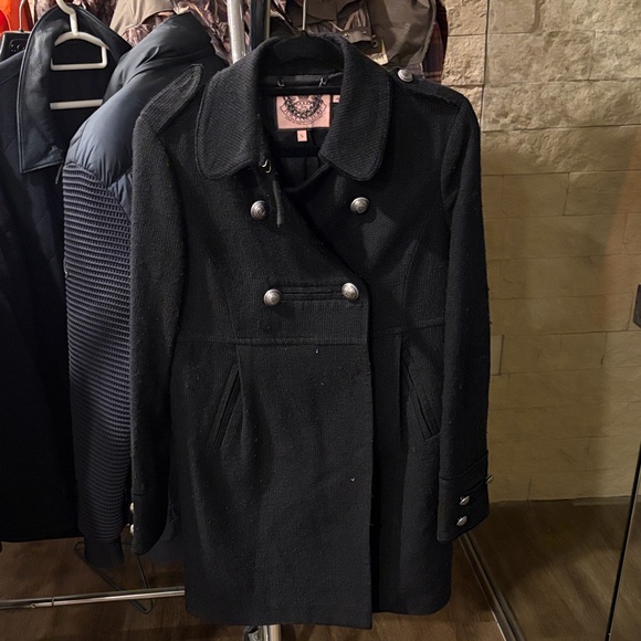 Juicy Couture Jackets & Blazers - Juicy Couture Black Double-Breasted Pea Coat